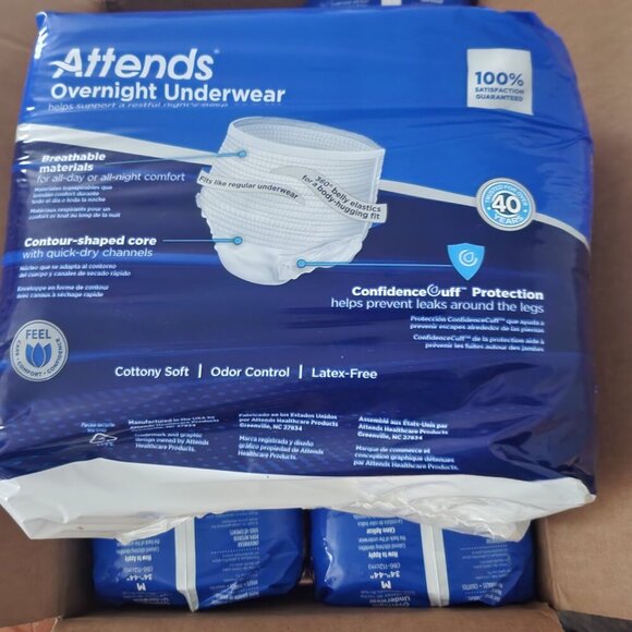 Attends Unisex Adult Incontinence Pull Up On Underwear Diapers, Heavy, M 2 packs - Picture 7 of 7